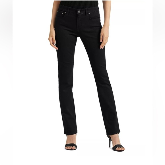 Lauren Ralph Lauren Denim - Lauren Ralph Lauren NEW Classic Straight Stretch Jeans Black Women's Size 14